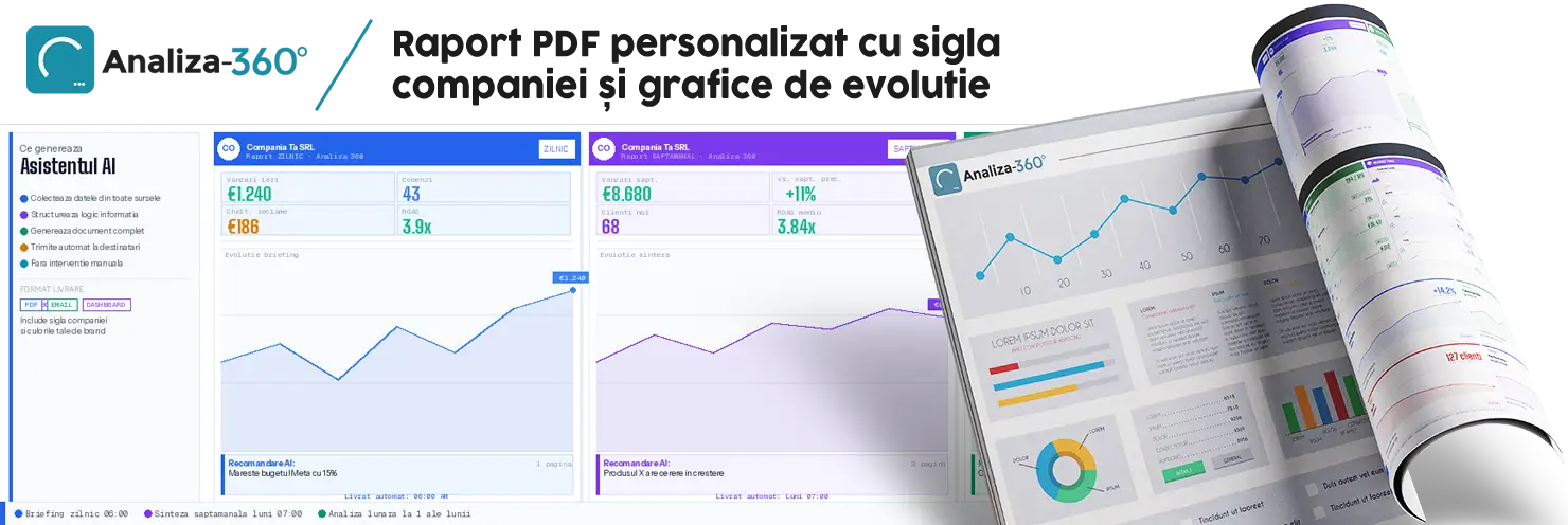 Exemplu raport PDF generat automat de AI Analiza 360 pentru management