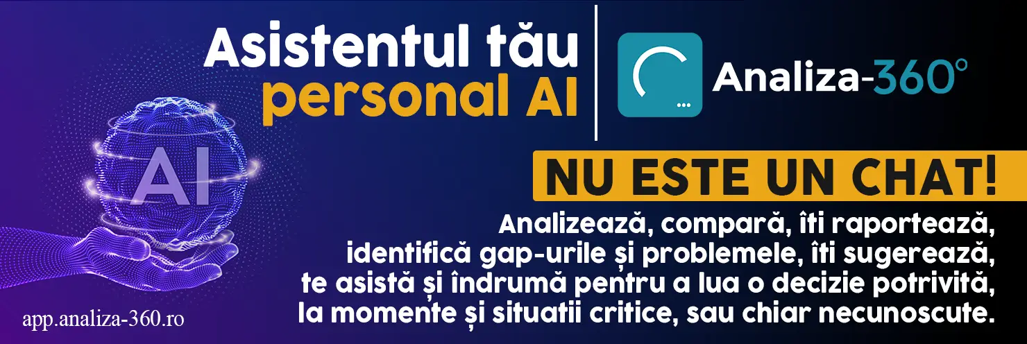 Asistent AI Analiza 360 în acțiune: dashboard cu insights de business în timp real