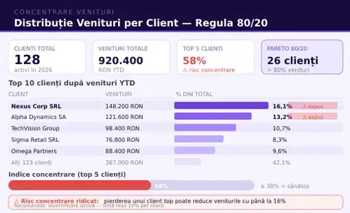 Mockup concentrare venituri per client